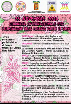 25 NOVEMBRE 2024 GIORNATA INTERNAZIONALE PER L'ELIMINAZIONE DELLA VIOLENZA CONTRO LE DONNE